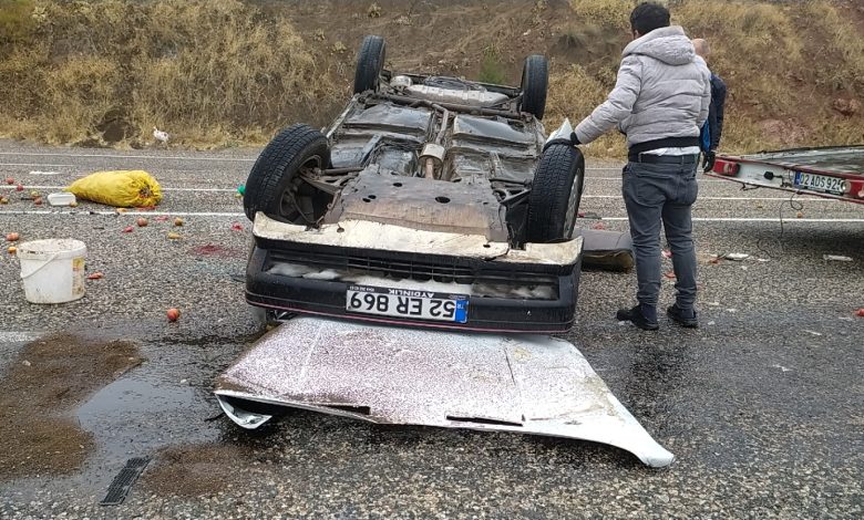 Adıyaman’da trafik kazası: Otomobil takla attı, 5 kişi yaralandı