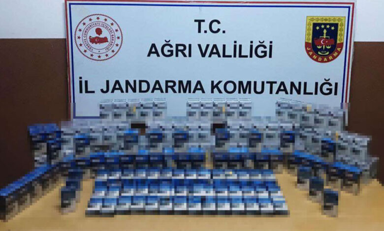 Ağrı'da kaçak tütün operasyonu: 8 bin 564 paket sigara ele geçirildi