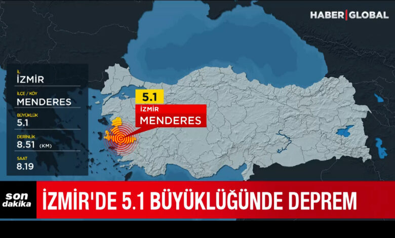 Ege'de 5,1 büyüklüğünde deprem