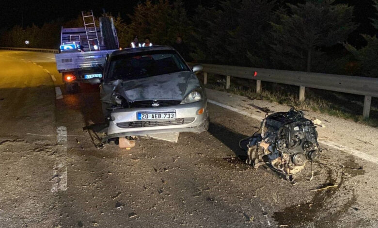 Kocaeli ağaca çarpan aracın motoru yerinden çıktı! 1'i ağır 5 yaralı 