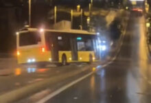 Maltepe'de İETT otobüsü yolun karşı tarafına geçti! O anlar kamerada 