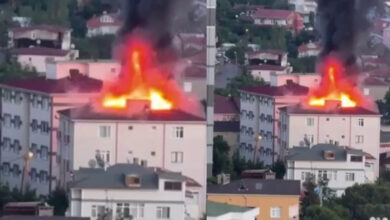 İstanbul'da 5 katlı binada yangın paniği