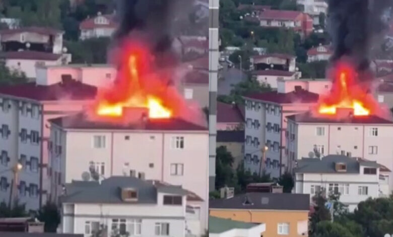 İstanbul'da 5 katlı binada yangın paniği