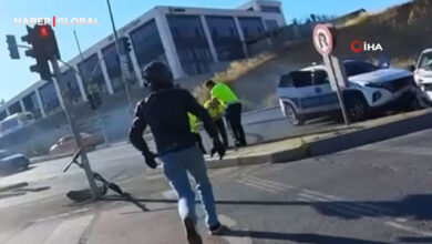 İstanbul’da film sahnesi gibi kaza: Korsan taksi ile trafik polisi çarpıştı