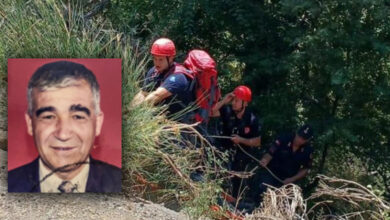 60 metrelik uçuruma yuvarlanan kamyonetin sürücüsü feci şekilde can verdi