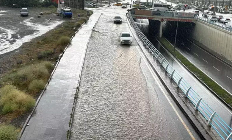 Erzurum ve Gümüşhane'de sağanak yağışa teslim oldu