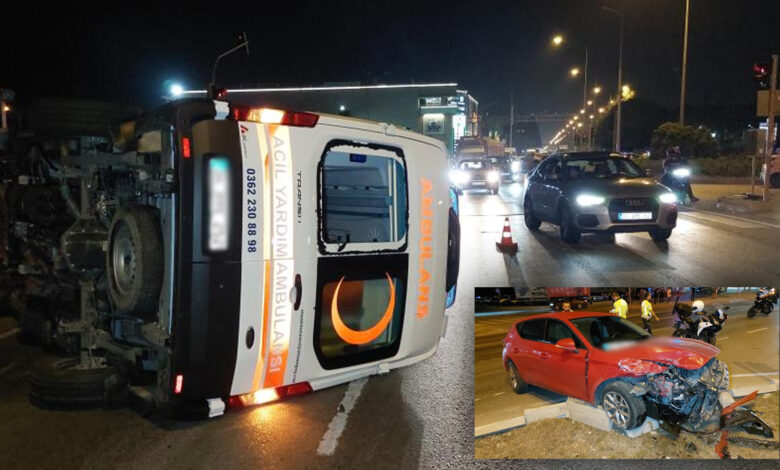 Otomobil ile ambulans çarpıştı: 2'si sağlık çalışanı 3 yaralı