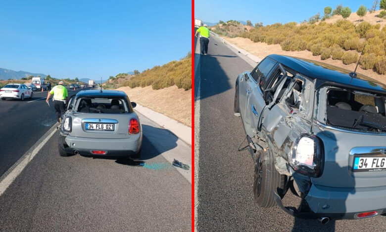 Otomobilden inen sürücüye tır çarptı