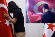 Türk bayrağına yönelik provokasyonda bulunanlar yakalandı! Türk bayrağını öpüp özür dilediler