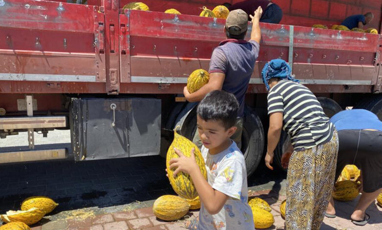 Halden istediği fiyatı alamayınca ücretsiz dağıttı! Tır yarım saatte boşaldı