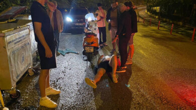 Sinop'ta yoldaki çukura giren motosikletli yaralandı