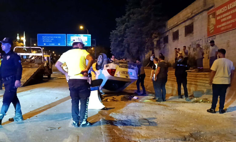 Gaziantep'te takla atan araç sürücüsü öldü